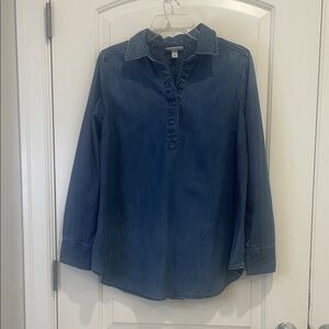 Liz Lange Blue Denim Maternity Top